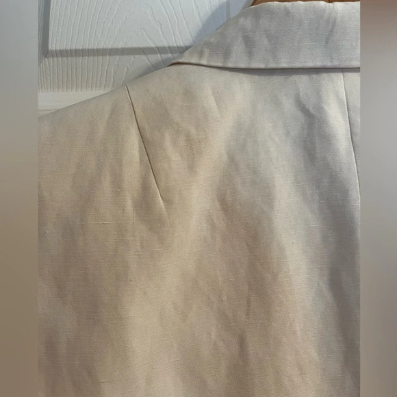 ❤️EPISODE  vintage women 10 blazer cream double breasted silk linen - Picture 5 of 8